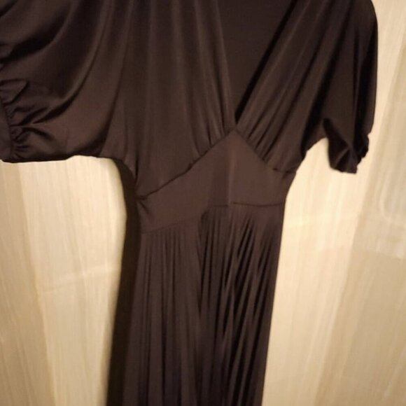 Soprano Womens Brown Short Sleeve Stretchy Fit And Flare Accordion Midi Dress... - Picture 3 of 7